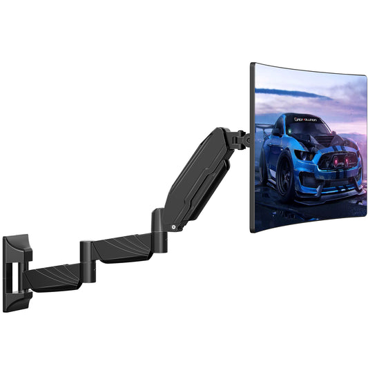 MOUNT PRO Monitor Wall Mount for 13 to 32 inch Computer Screen, Extra Long Adjustable Single Wall Mount Monitor Arm,  Full Motion Vesa Wall Bracket 100x100, Hold up to 17.6lbs, Black