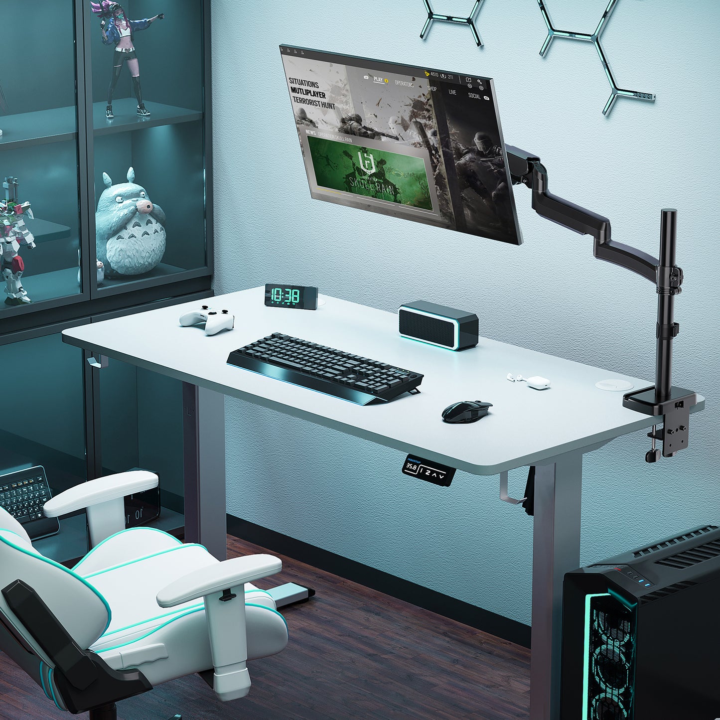 MOUNT PRO Single Long Monitor Arm, 13 to 32 inch Computer Monitor Desk Mount, Extra Long Adjustable Monitor Stand, Tall Monitor Mount with Tilt, Swivel, Rotation,  Hold up to 19.8lbs, VESA 75/100mm