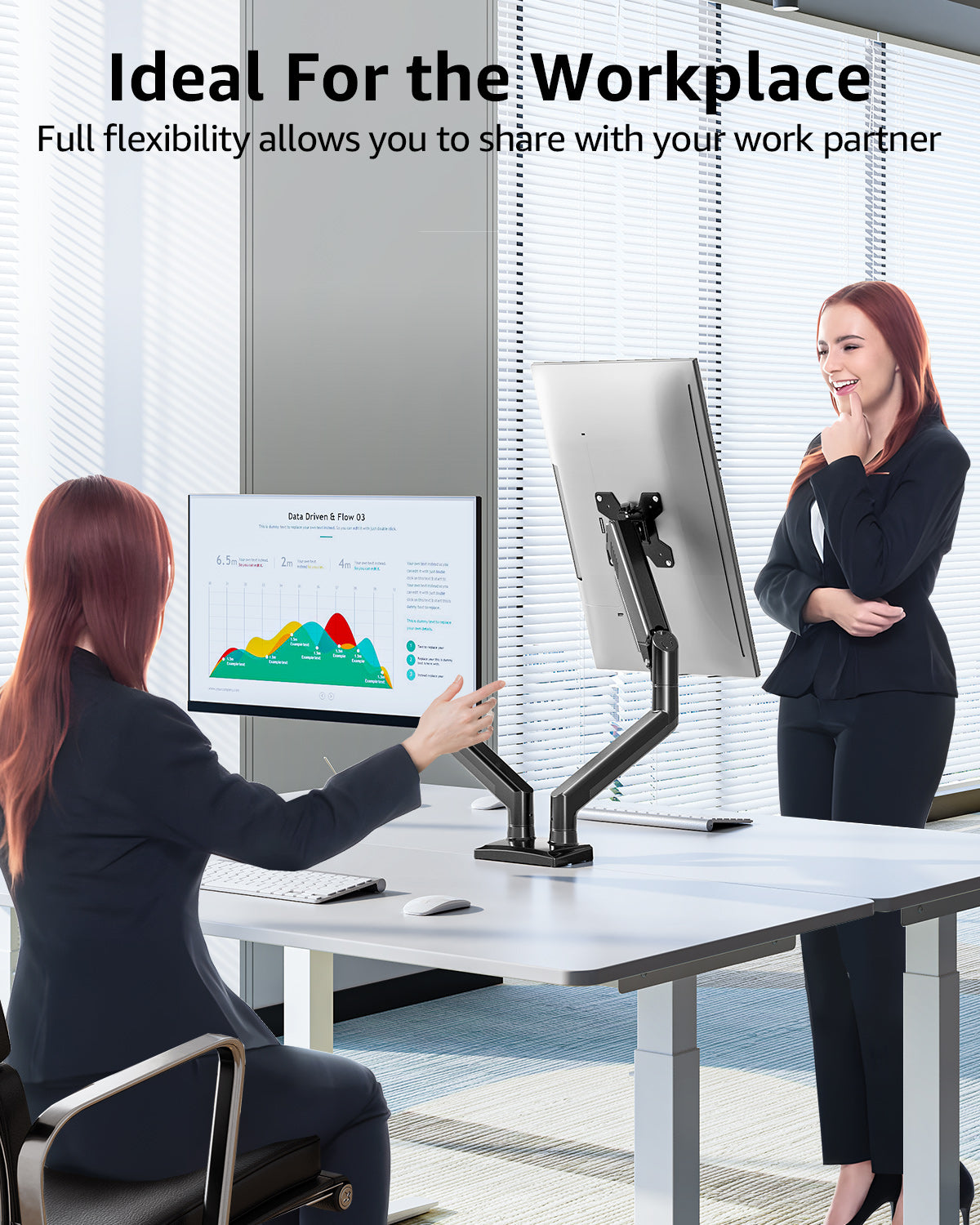 MOUNT PRO Dual Monitor Stand for 13- 32 inch, 4.4-19.8 lbs Screens, Dual Monitor Desk Mount Height Adjustable, Monitor Arms for 2 Monitors, Home Office VESA Mounts with Gas Spring