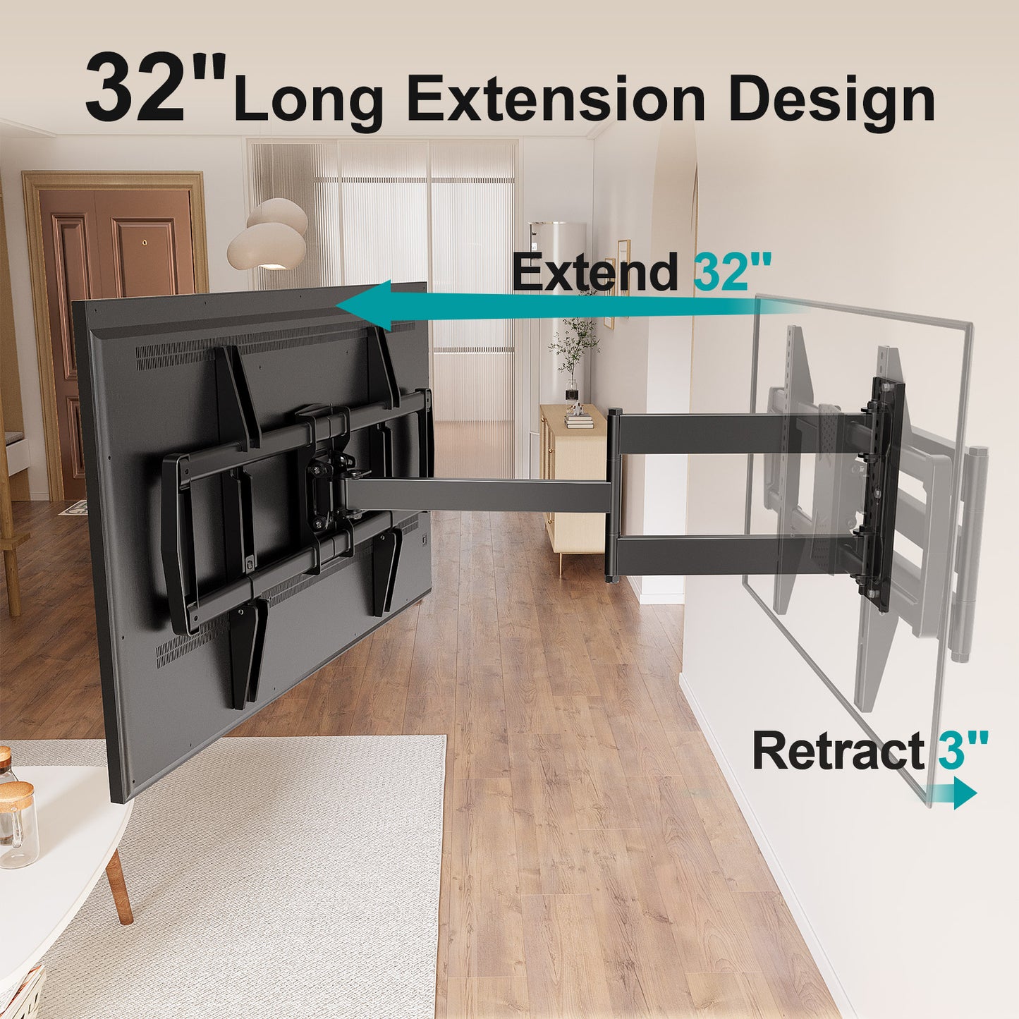 MOUNT PRO Long Arm TV Wall Mount for Most 32-75 Inch TVs TR0076