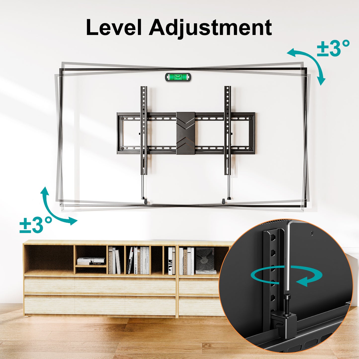 MOUNT PRO Tilting TV Wall Mount for Most 37-75 Inch TVs, TV Mount with Level Adjustment, Low Profile Wall Mount TV Bracket Fits 16", 18", 24" Studs, Max VESA 600x400mm, Holds Up to 99 lbs