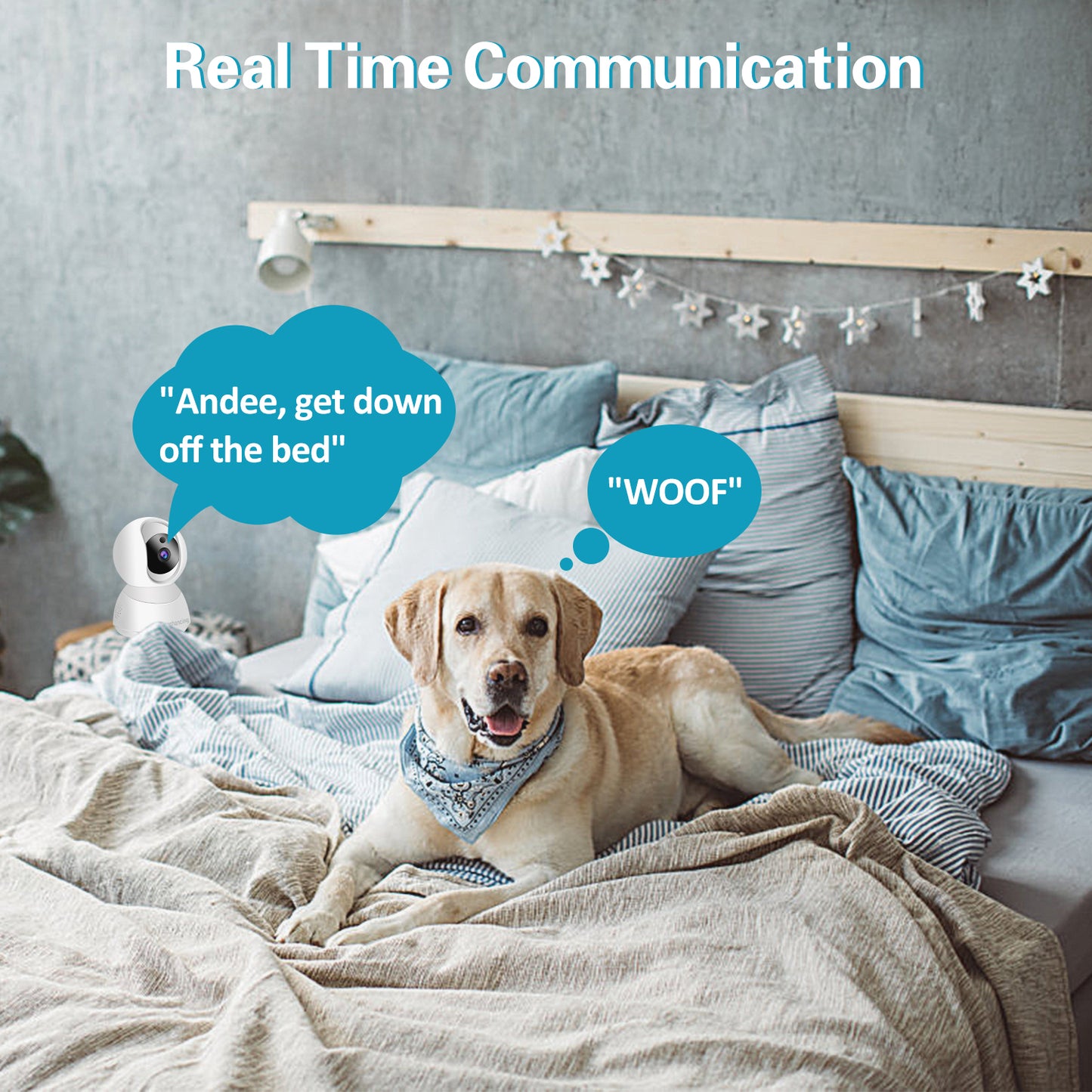 Homenhancing 1080P Wireless Dog Camera Home, Indoor Nanny Cam FHD, Security Wi-Fi Camera and Motion Tracking/Detection, Dome Camera Night Vision IP Camera