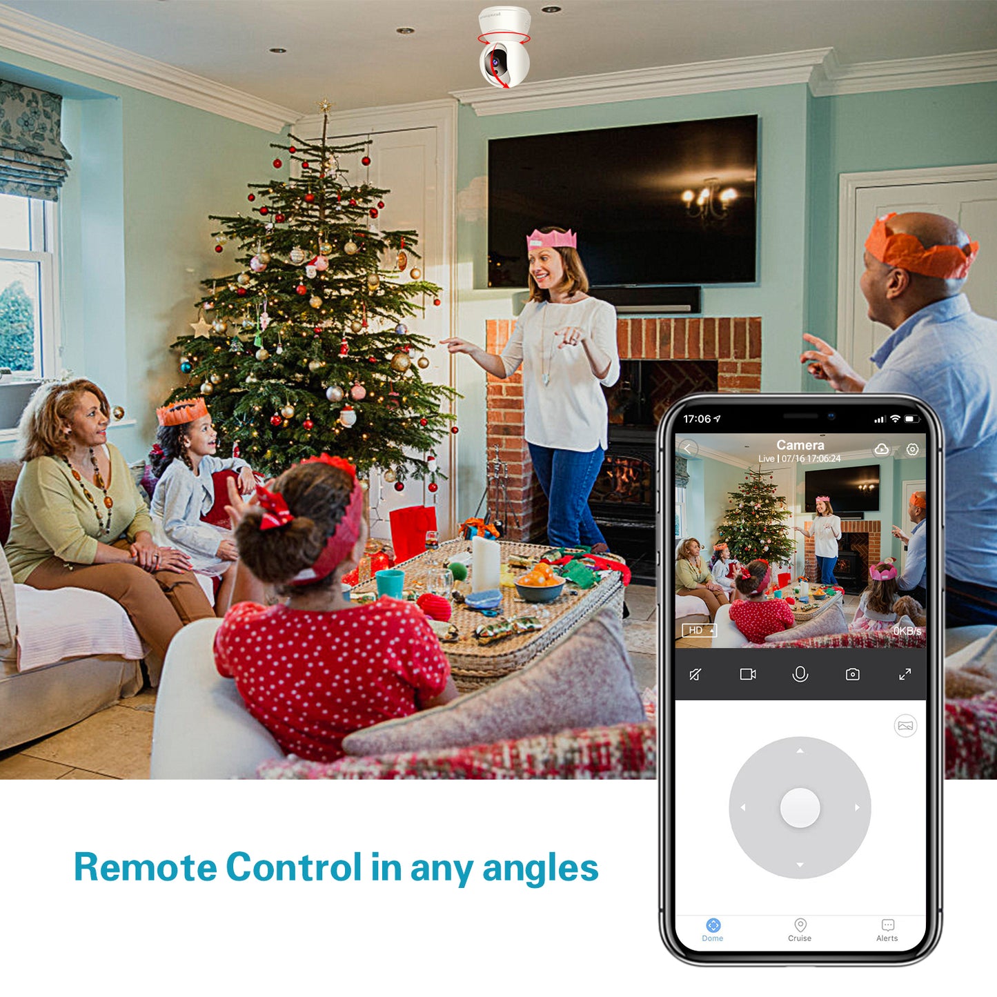 Homenhancing 1080P Wireless Dog Camera Home, Indoor Nanny Cam FHD, Security Wi-Fi Camera and Motion Tracking/Detection, Dome Camera Night Vision IP Camera