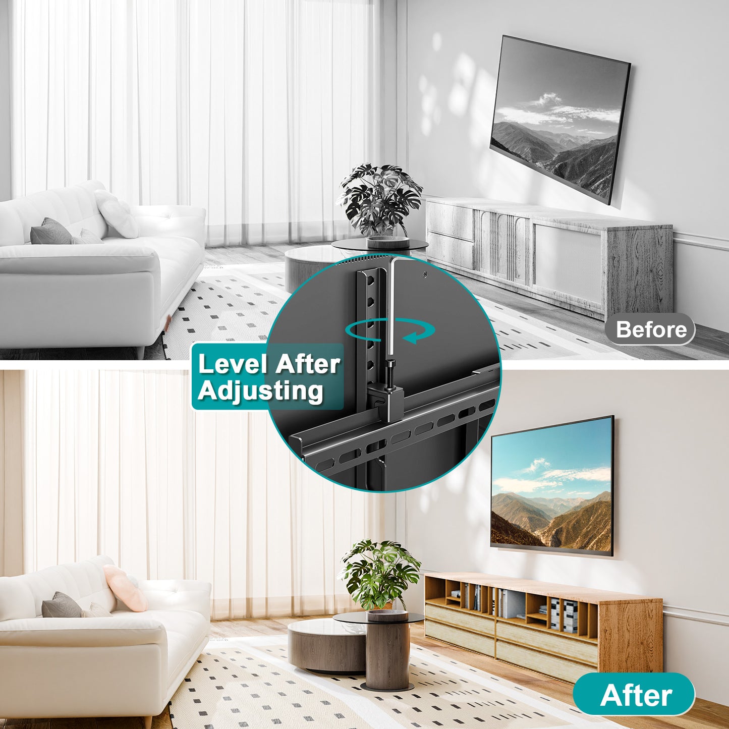 MOUNT PRO Tilting TV Wall Mount for Most 37-75 Inch TVs, TV Mount with Level Adjustment, Low Profile Wall Mount TV Bracket Fits 16", 18", 24" Studs, Max VESA 600x400mm, Holds Up to 99 lbs