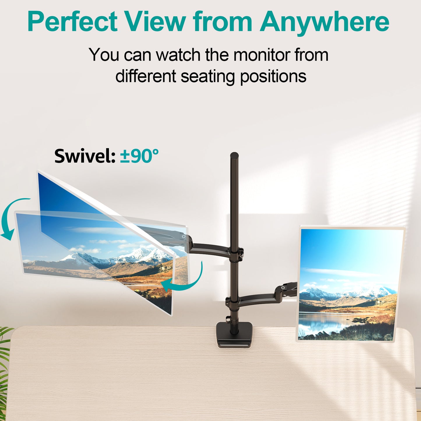 MOUNT PRO Vertical Dual Monitor Mount, Stacked Monitor Stand for 2 Computer Screens up to 32 inches, Fully Adjustable Gas Spring Display Desk Mount, Each Arm Holds up to 17.6lbs, VESA Mount