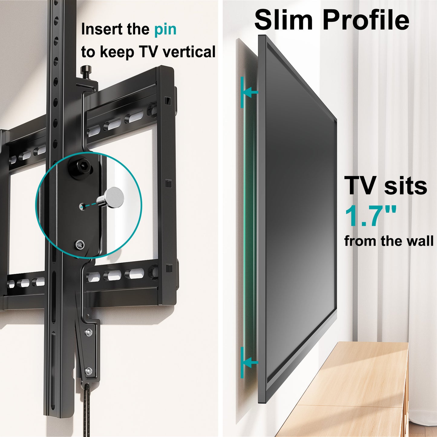 MOUNT PRO Tilting TV Wall Mount for Most 37-75 Inch TVs, TV Mount with Level Adjustment, Low Profile Wall Mount TV Bracket Fits 16", 18", 24" Studs, Max VESA 600x400mm, Holds Up to 99 lbs
