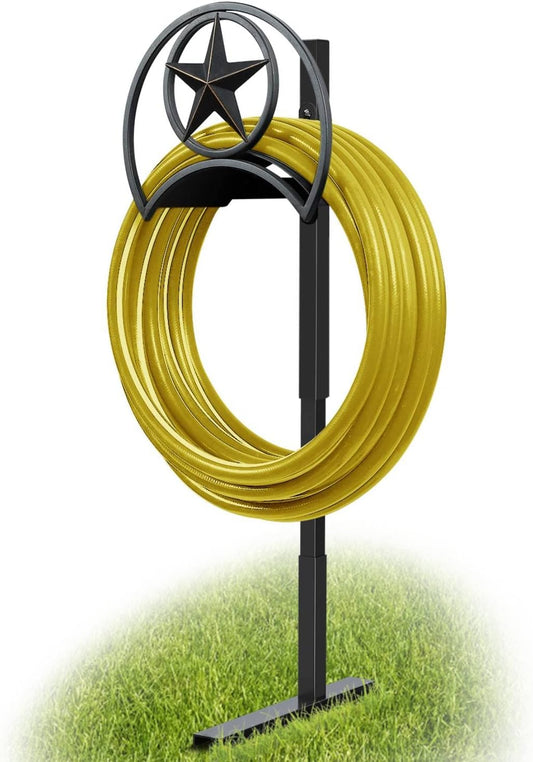 GOFORWILD Garden Hose Holder, Decorative Hose Butler Sturdy Water Hose Rack, Durable Wall Hose Hanger, Holds 125-Feet of 5/8-Inch Hose, Hose Reel, Made of Gauge Steel, 7010