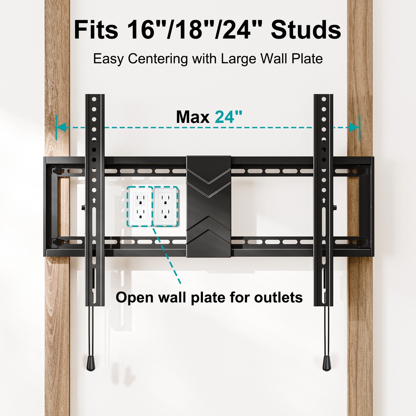MOUNT PRO Tilting TV Wall Mount for Most 37-75 Inch TVs, TV Mount with Level Adjustment, Low Profile Wall Mount TV Bracket Fits 16", 18", 24" Studs, Max VESA 600x400mm, Holds Up to 99 lbs