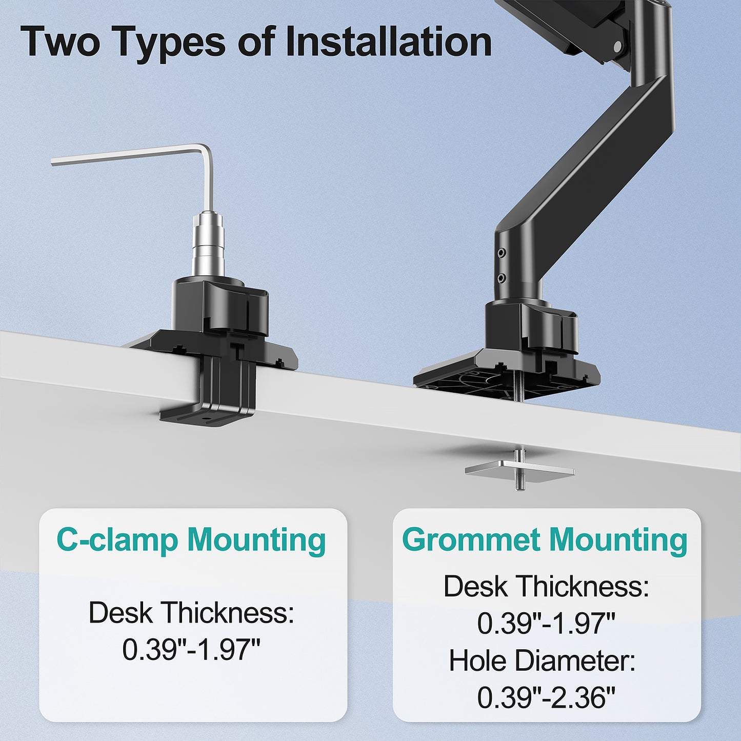MOUNT PRO Heavy Duty Monitor Arm for 49 inch Ultrawide Screen up to 44 lbs, Single Desk Computer Mount Curved Monitor Stand for Samsung Odyssey G9, Adjustable Gas Spring VESA Mount 75x75 100x100