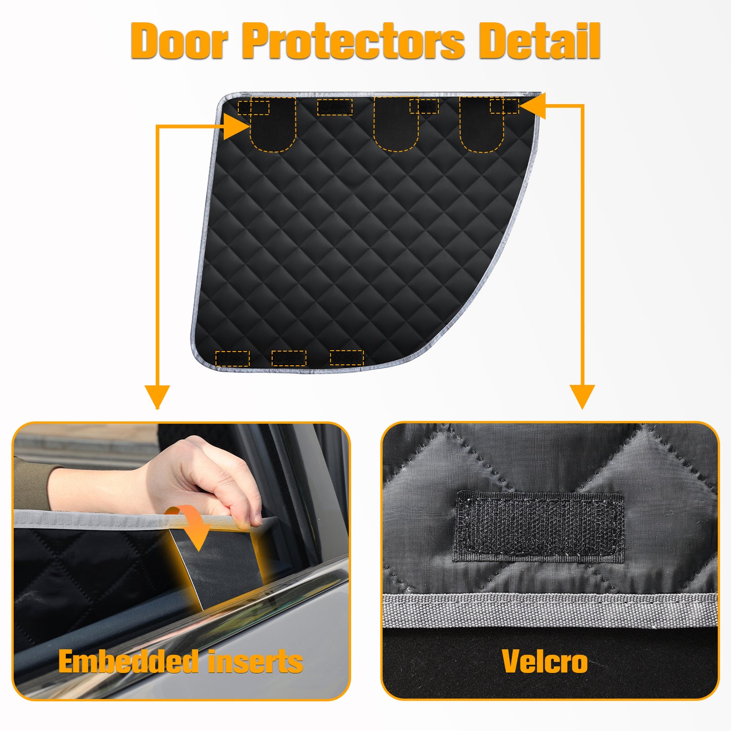 PETICON Dog Seat Covers for Tesla Model 3 & Y Back Seat with 2 Pack Door Protectors, 100% Waterproof Dog Hammock for Tesla with Mesh Window & Headrest Protection Prevents Scratches and Scuffs (Gray)