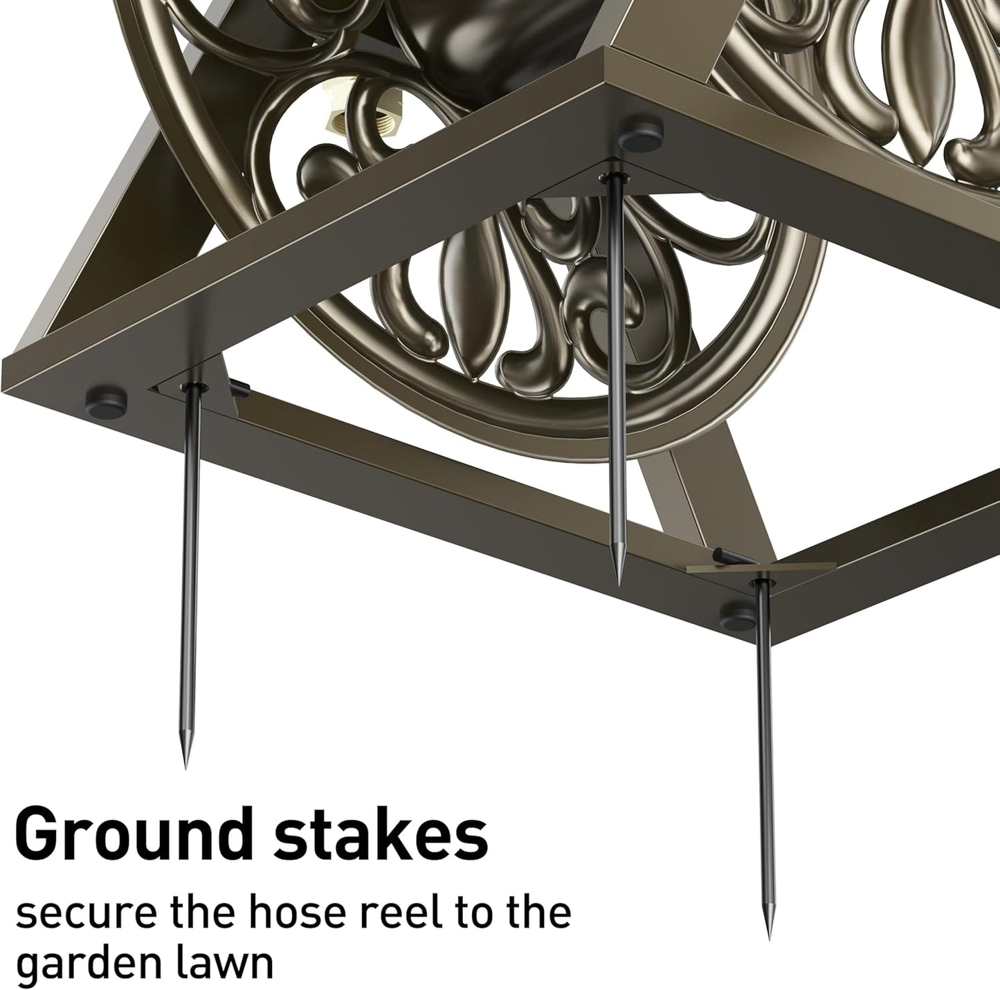 GOFORWILD Garden Wall/Floor Mount Hose Reel, Decorative Hose Reel, Holds 200-Feet of 5/8-Inch Hose G07212