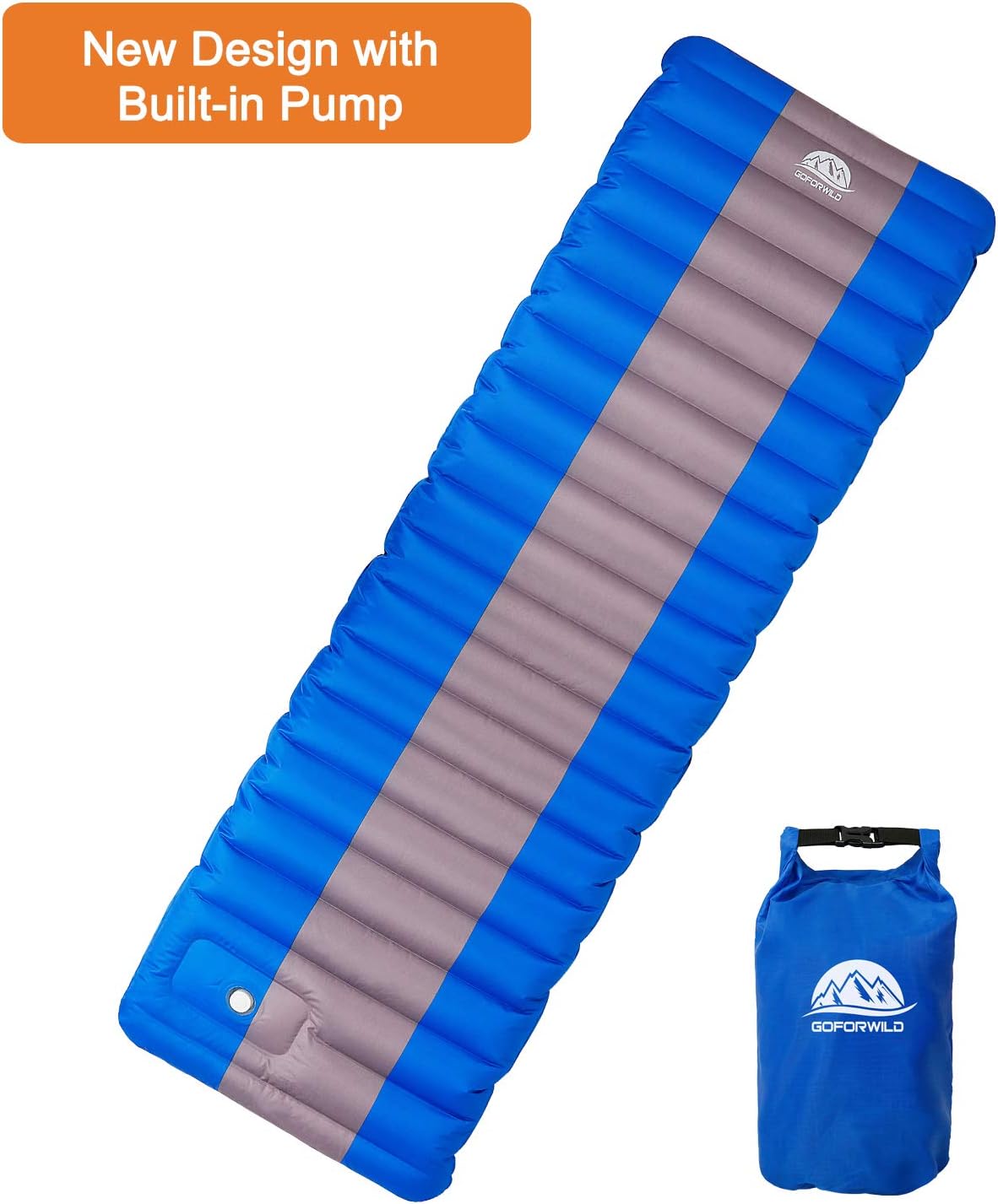 GOFORWILD Camping Furniture Camping Sleeping Pad Inflatable with Built-in Pump for Hiking Easy Inflate Insulated Camp Mat Lightweight Portable Waterproof Backpacking Mattress