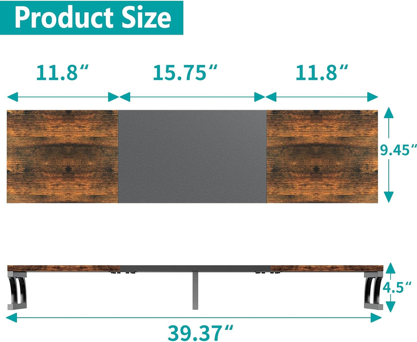Zimilar Dual Monitor Stand Riser, Large Monitor Stand for Desk, Wood Monitor Riser with Storage for Home Office, Monitor Stands for 2 Monitors, Desktop Organizer Stand for Computer,Laptop,Printer