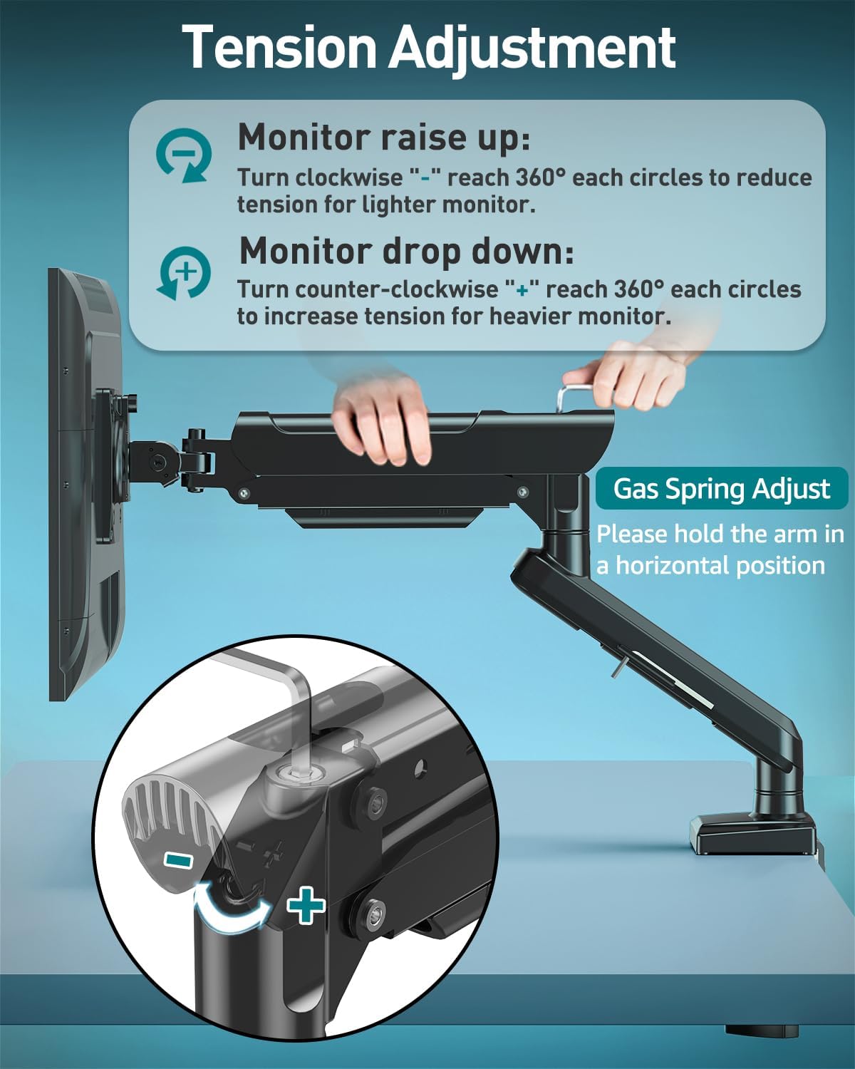 Freelift Pro Single Monitor Desk Mount For 13-32 inch and Fits 4.4 to 22lbs Screens PR5007B