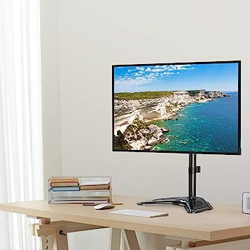 MOUNT PRO Single Monitor Stands Fits 13-32 inch/17.6 lbs Screen, Free Standing Computer Monitor Mount, Monitor Desk Stand with Adjustable Height/Tilt/Swivel/Rotation, VESA Monitor Stand 75x75 100x100