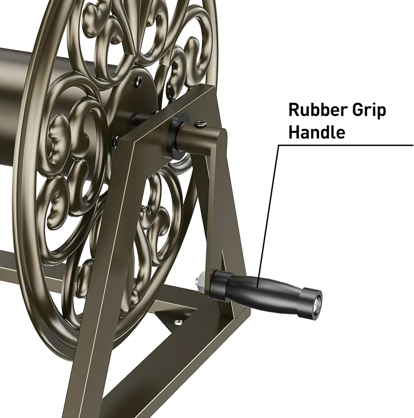 GOFORWILD Garden Wall/Floor Mount Hose Reel, Decorative Hose Reel, Holds 200-Feet of 5/8-Inch Hose G07212