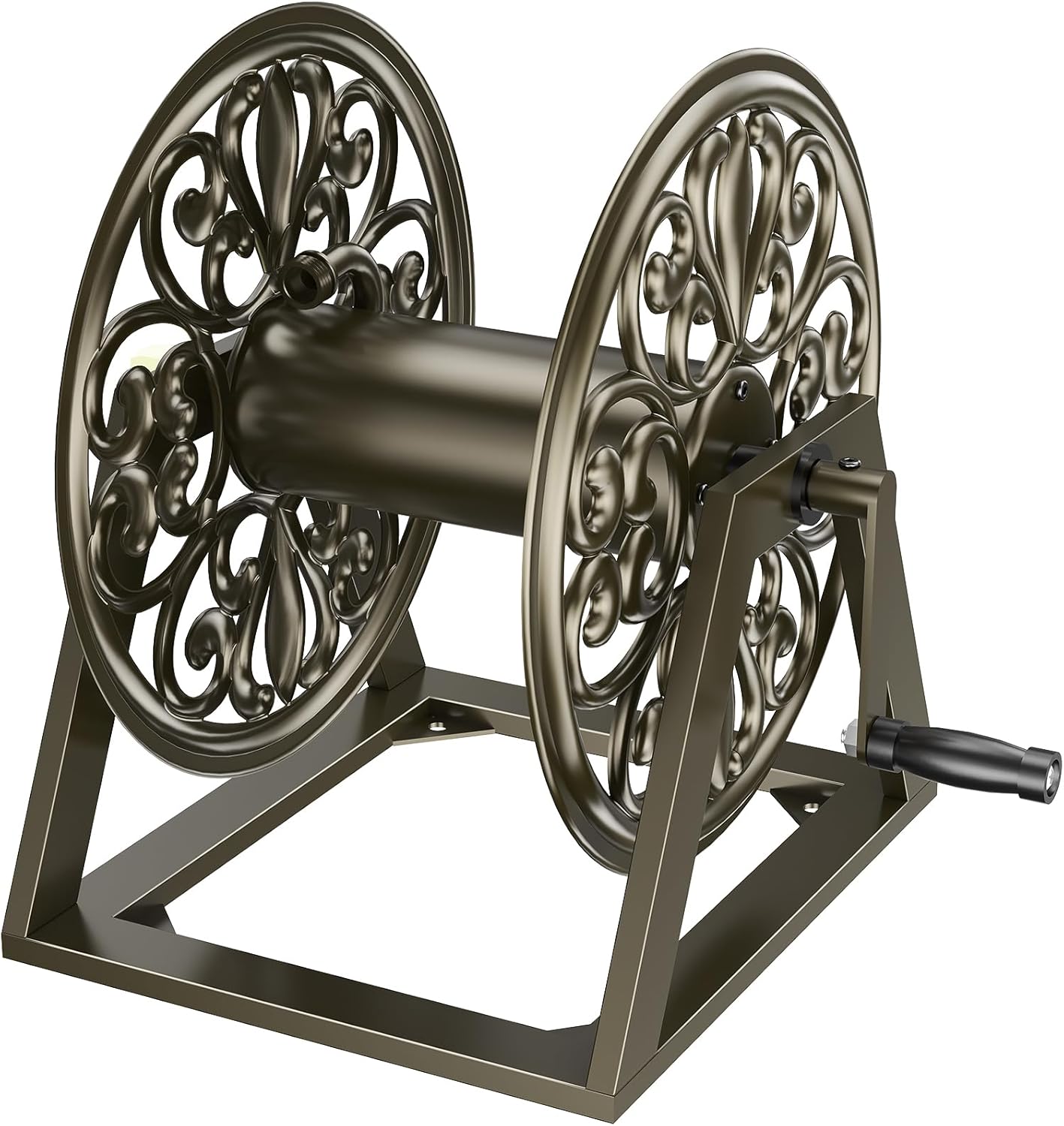 GOFORWILD Garden Wall/Floor Mount Hose Reel, Decorative Hose Reel, Holds 200-Feet of 5/8-Inch Hose G07212