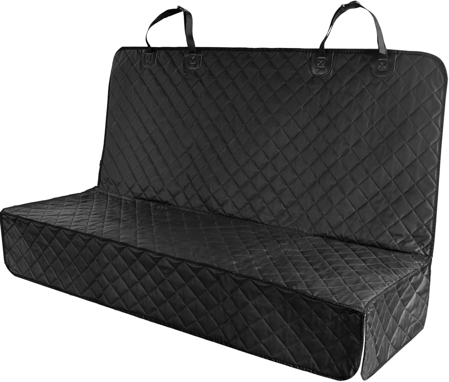 PETICON Dog Car Seat Cover for Back Seat, PU Leather Waterproof Bench Seat Cover, Scratchproof Pet Seat Cover Protector, Non-Slip & Durable Rear Seat Cover for Cars, Trucks and SUVs