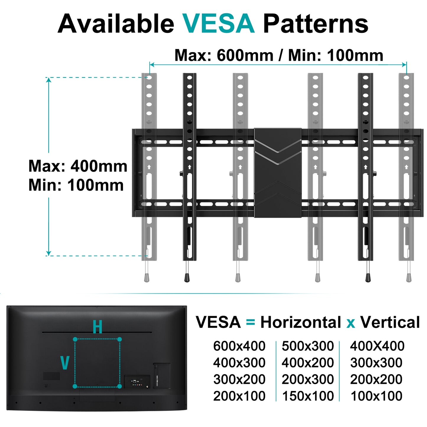 MOUNT PRO Tilting TV Wall Mount for Most 37-75 Inch TVs, TV Mount with Level Adjustment, Low Profile Wall Mount TV Bracket Fits 16", 18", 24" Studs, Max VESA 600x400mm, Holds Up to 99 lbs