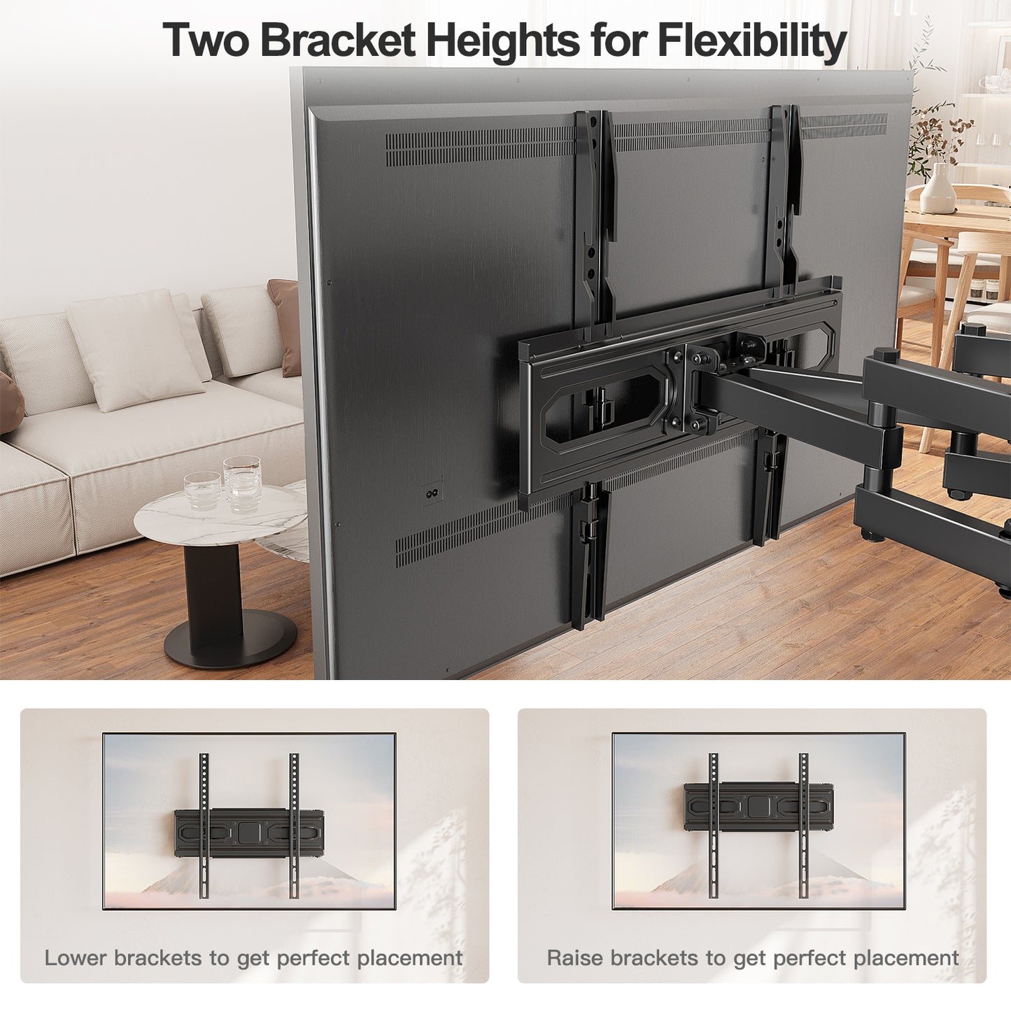 EconoMe Full Motion TV Wall Mount for Most 32-70 inchTVs, with Swivel and Tilt Articulating Arm, Wall Mount TV Bracket Max VESA 400x400, Holds up to 99 lbs, Fits 8", 12", 16" Wood Studs