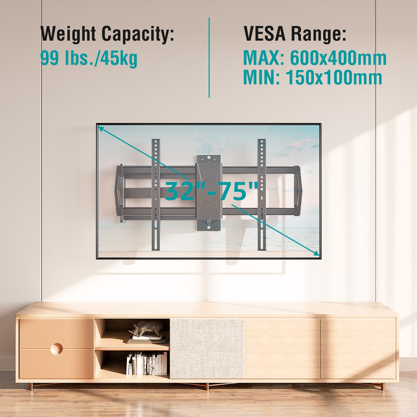 MOUNT PRO Long Arm TV Wall Mount for Most 32-75 Inch TVs TR0076