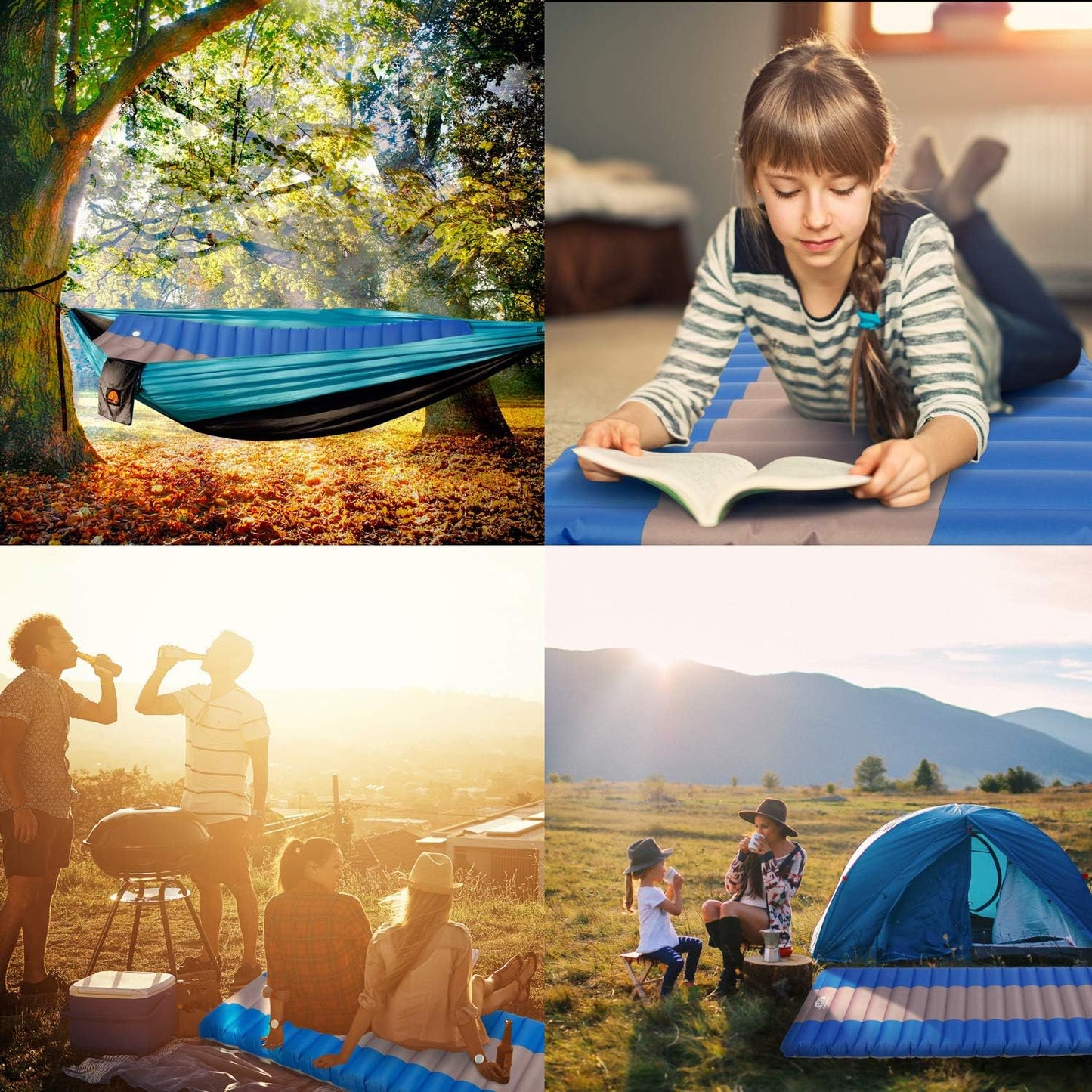 GOFORWILD Camping Furniture Camping Sleeping Pad Inflatable with Built-in Pump for Hiking Easy Inflate Insulated Camp Mat Lightweight Portable Waterproof Backpacking Mattress