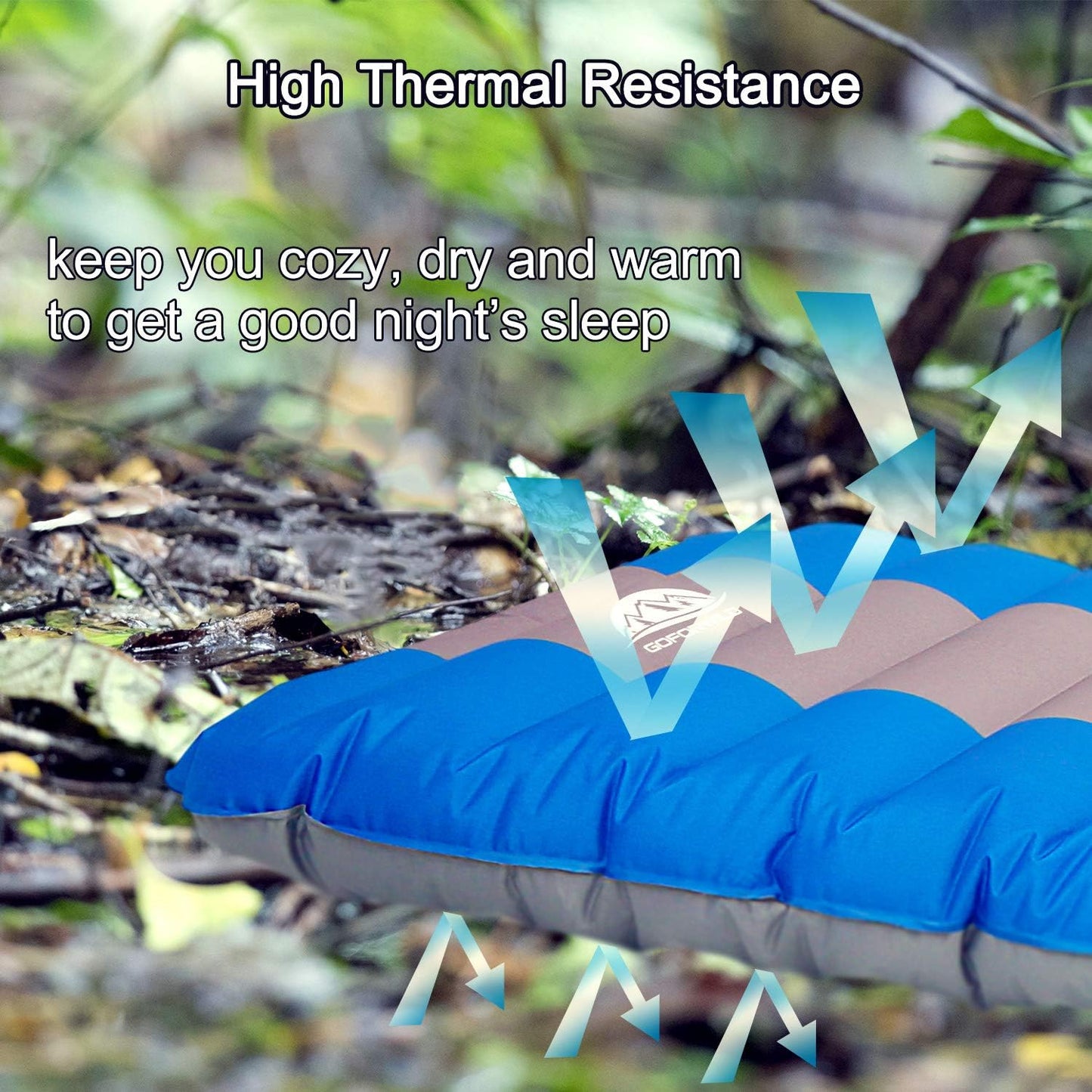 GOFORWILD Camping Furniture Camping Sleeping Pad Inflatable with Built-in Pump for Hiking Easy Inflate Insulated Camp Mat Lightweight Portable Waterproof Backpacking Mattress