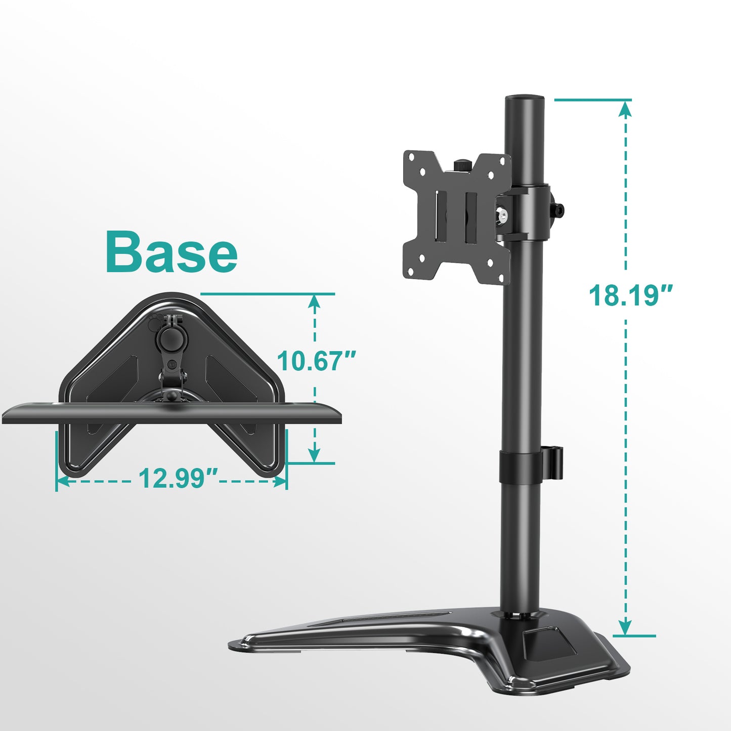 MOUNT PRO Dual Monitor Mount, Free Standing Monitor Stand for 2 Monitors fit 13-27” Screen, Monitor Arm Holds Max 17.6lbs, Monitor Desk Mount with Height Adjustable, Swivel, VESA Mount 75x75 100x100