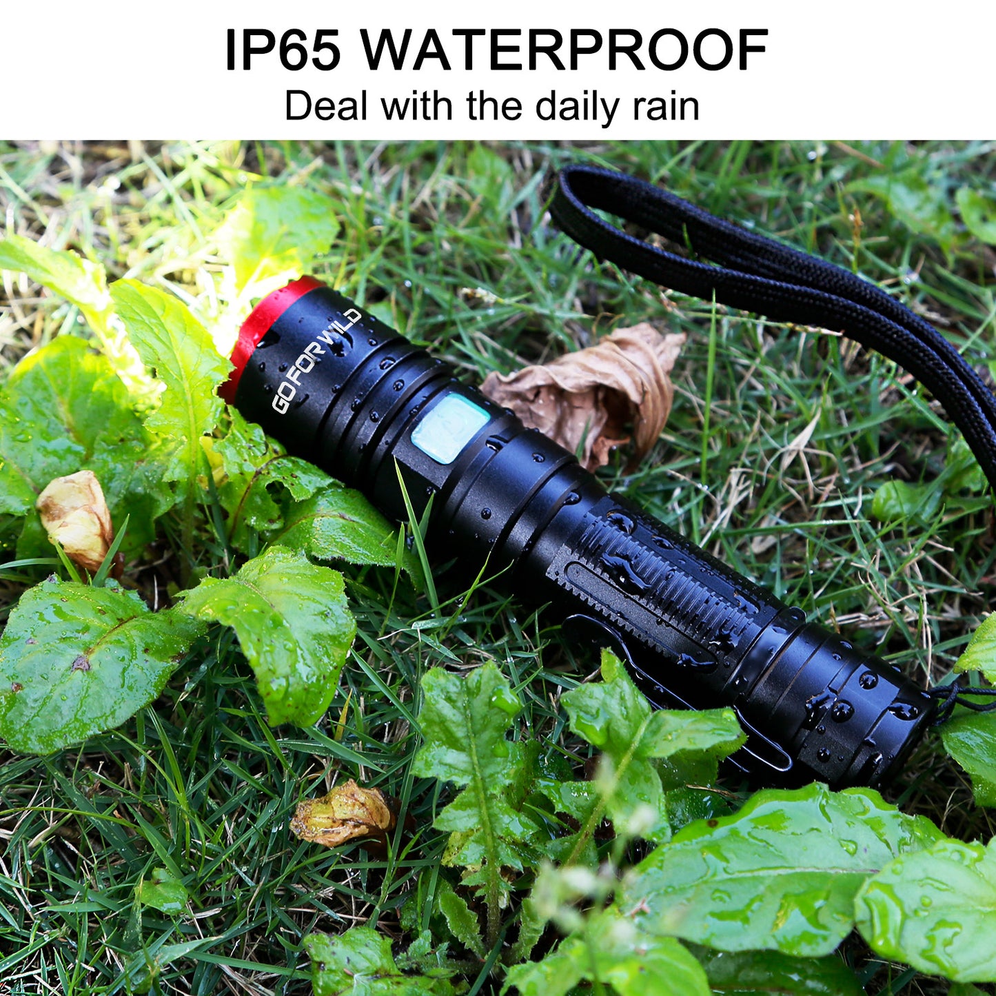 GOFORWILD Rechargeable LED Flashlight with 5 Modes, Tactical Flashlight 950 High Lumen, Zoomable, IP65 Water-Resistant Powerful Camping and Emergency Flashlights