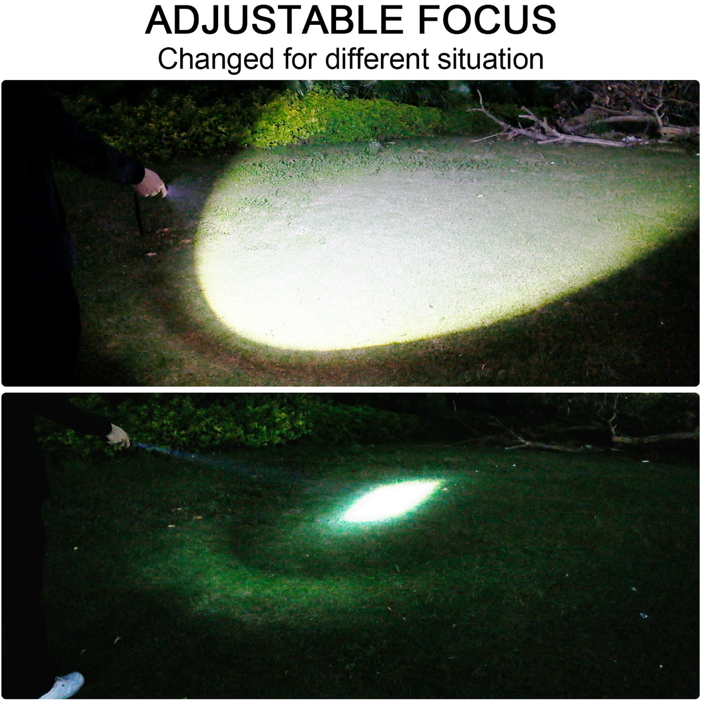 GOFORWILD Rechargeable LED Flashlight with 5 Modes, Tactical Flashlight 950 High Lumen, Zoomable, IP65 Water-Resistant Powerful Camping and Emergency Flashlights