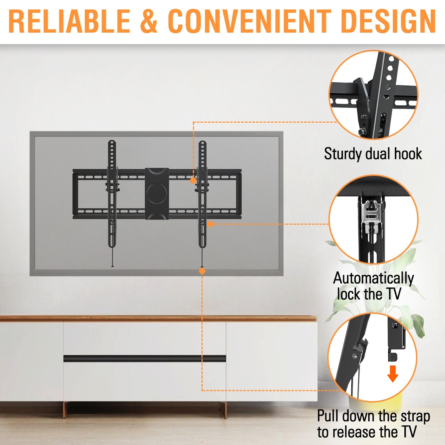 MOUNT PRO Tilting TV Wall Mount for Most 37-75 Inch TVs, TV Mount TV Bracket Holds up to 110lbs, Max 600x400mm