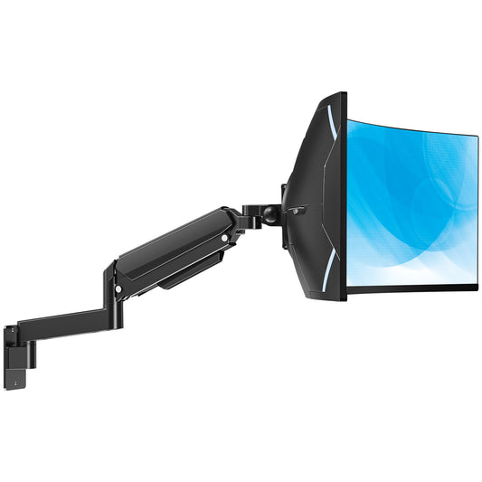 MOUNT PRO Monitor Wall Mount for 22"-49" Ultrawide Flat & Curved Screens, Heavy Duty Single Wall Mount Monitor Arm Holds up to 44 lbs, Full Motion Adjustable Wall Bracket, VESA Mount 75x75mm/100x100mm
