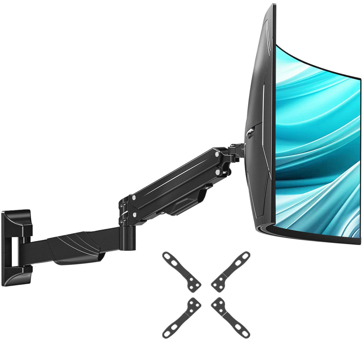 MOUNT PRO Monitor Wall Mount for 17-43" Ultrawide Screens, Single Wall Mount Monitor Arm Holds up to 33.1 lbs,  Full Motion Adjustable Wall Bracket with VESA Extension Kit, Max VESA 200x200mm