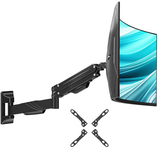 MOUNT PRO Monitor Wall Mount for 17-43" Ultrawide Screens, Single Wall Mount Monitor Arm Holds up to 33.1 lbs,  Full Motion Adjustable Wall Bracket with VESA Extension Kit, Max VESA 200x200mm