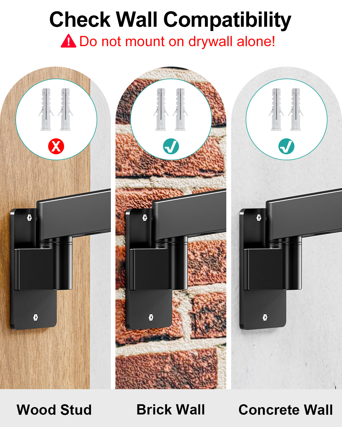 MOUNT PRO Monitor Wall Mount for 22"-49" Ultrawide Flat & Curved Screens, Heavy Duty Single Wall Mount Monitor Arm Holds up to 44 lbs, Full Motion Adjustable Wall Bracket, VESA Mount 75x75mm/100x100mm