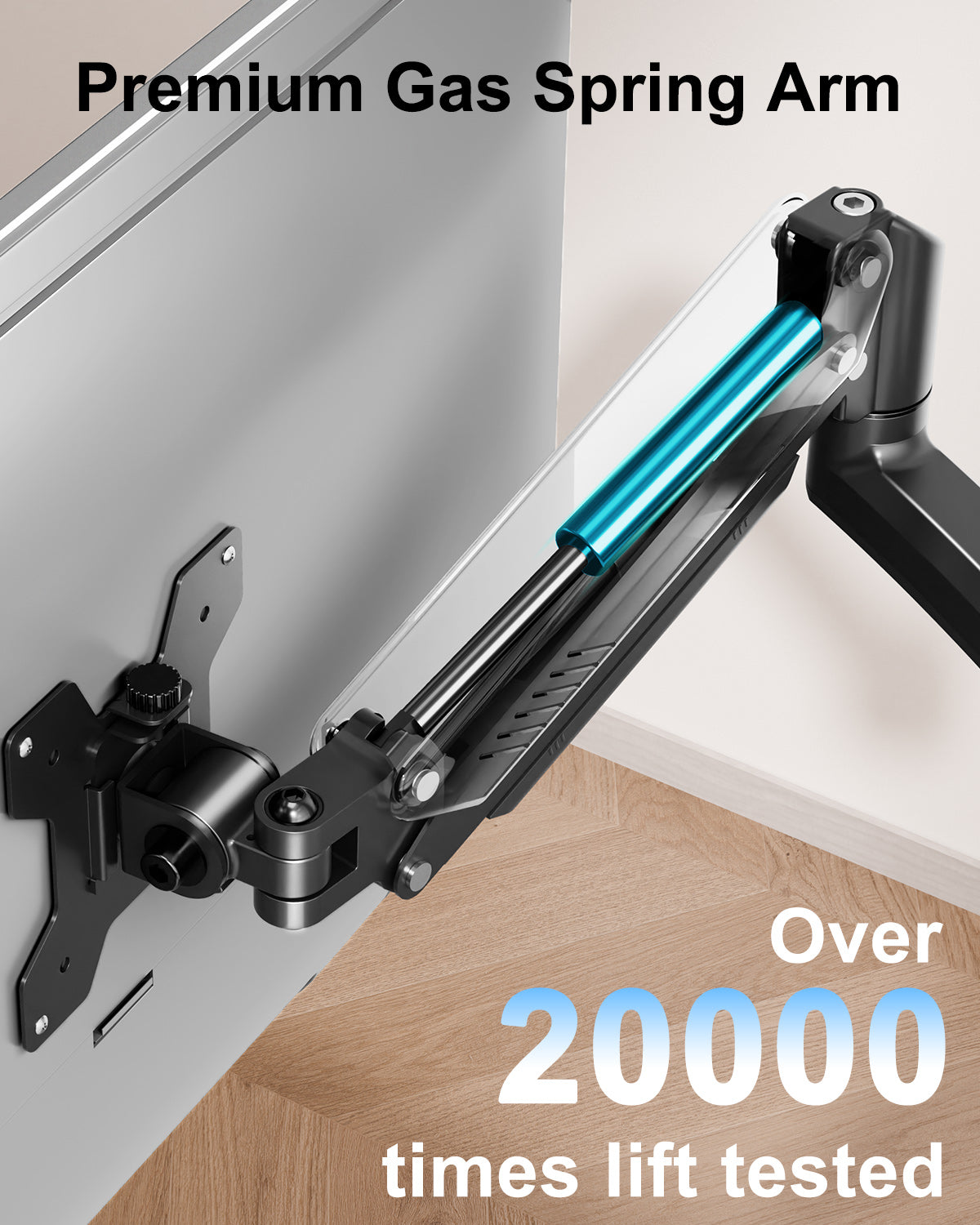 MOUNT PRO Dual Monitor Stand, Dual Monitor Mount Height up to 26.6 inch, Gas Spring Monitors Arm for 13-32 inch Computer, VESA Mount with C-clamp & Grommet Mounting, Holds Max 22 lbs Each