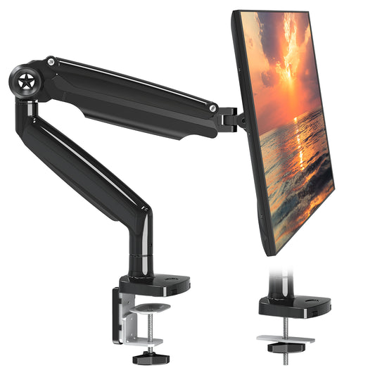 MOUNT PRO Single Monitor Mount for Max 35 inches Computer Screen, Heavy Duty Monitor Arm Desk Mount, Full Motion Gas Spring Premium Monitor Stand, Hold up to 26.4 lbs, Ultrawide VESA Mount 100x100