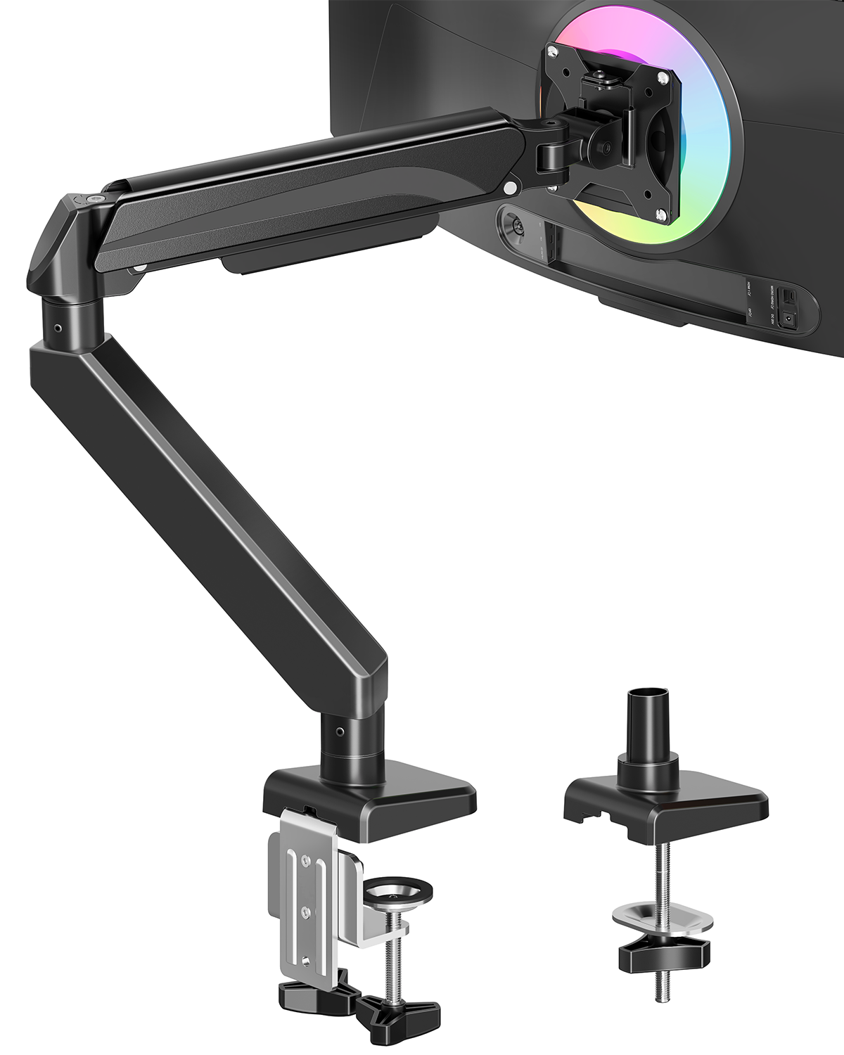 MOUNT PRO Ultrawide Single Monitor Arm for 22"- 42" Screens, Monitor Desk Mount Stand Holds 4.4-33 lbs, Heavy Duty Height Adjustable Vesa Mount, with C Clamp & Grommet Base