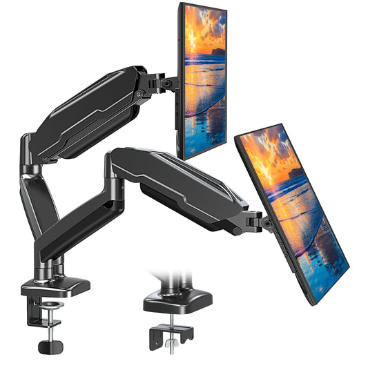 MOUNT PRO Dual Monitor Mount Fits 13 to 32 Inch Computer Screen, Height Adjustable Monitor Stand for 2 Monitors, Gas Spring Monitor Arm Holds up to 17.6lbs Each, Monitor Desk VESA Mount 75x75, 100x100