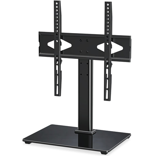 MOUNT PRO Universal TV Stand with Swivel Mount for 37-50 inch TVs Flat Screens, 5 Level Height Adjustable Tempered Glass Base Holds up to 88 lbs
