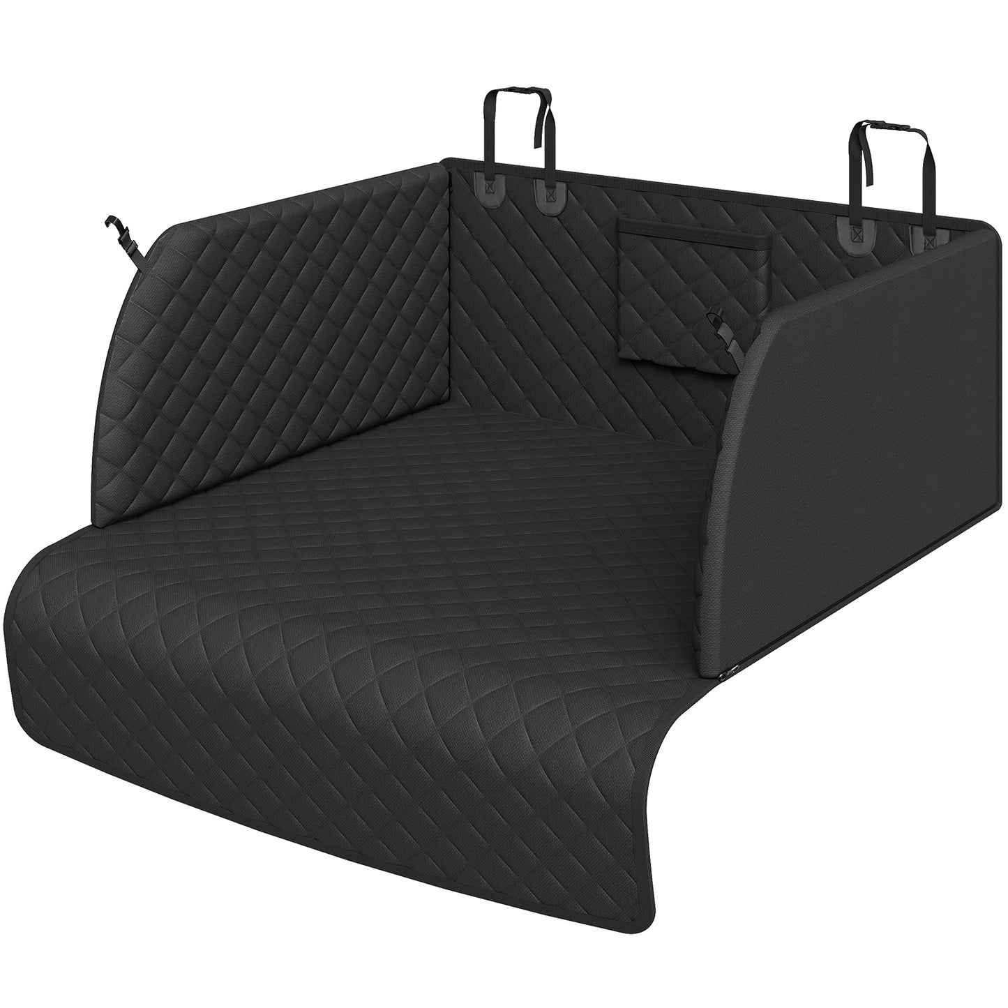 PETICON SUV Cargo Liner for Dogs, Waterproof Trunk Cover with Cushioned Sides to Protect Pet, Full Coverage Non-Slip Seat Cover for Trucks & SUVs with Bumper Flap Protector