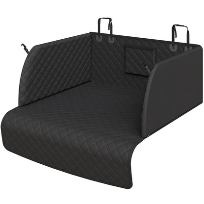 PETICON SUV Cargo Liner for Dogs, Waterproof Trunk Cover with Cushioned Sides to Protect Pet, Full Coverage Non-Slip Seat Cover for Trucks & SUVs with Bumper Flap Protector