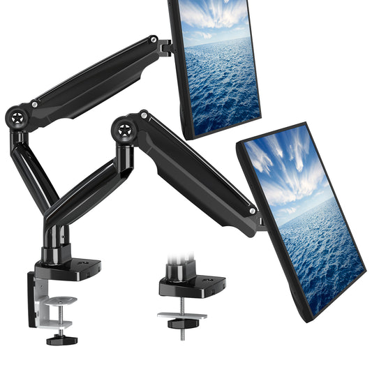 MOUNT PRO Dual Monitor Desk Mount Fits Max 35" Ultrawide Screen, Premium Heavy Duty Dual Monitor Stand for 2 Monitors, Each Arm Holds up to 26.4lbs, Fully Adjustable Gas Spring Monitor Arm, VESA Mount