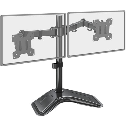 MOUNT PRO Dual Monitor Mount, Free Standing Monitor Stand for 2 Monitors fit 13-27” Screen, Monitor Arm Holds Max 17.6lbs, Monitor Desk Mount with Height Adjustable, Swivel, VESA Mount 75x75 100x100