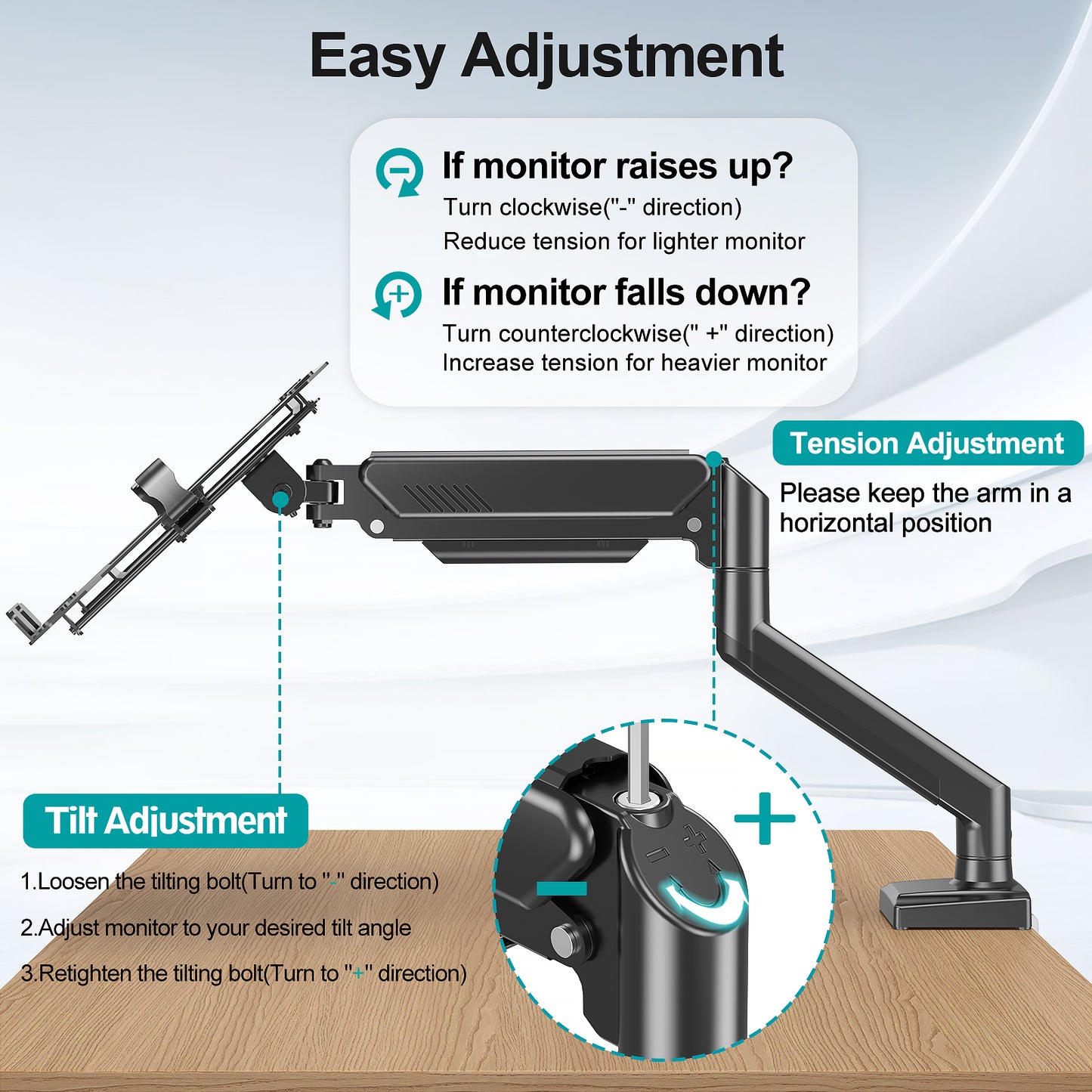 MOUNT PRO Laptop Arm Mount for Desk, 2 in 1 Function Monitor Laptop Stand, Fits Max 17" Notebook and 32" Computer Screen, Aluminum Single Monitor Holder with Adjustable Tray, Holds up to 22lbs