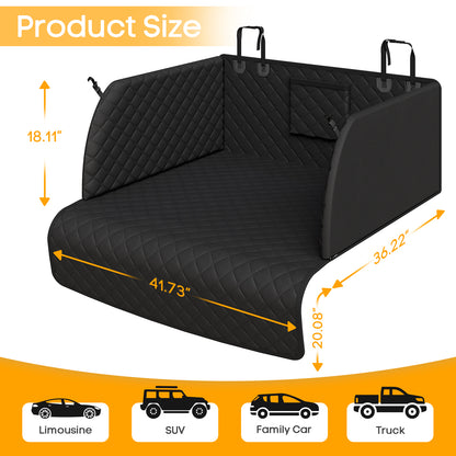 PETICON SUV Cargo Liner for Dogs, Waterproof Trunk Cover with Cushioned Sides to Protect Pet, Full Coverage Non-Slip Seat Cover for Trucks & SUVs with Bumper Flap Protector