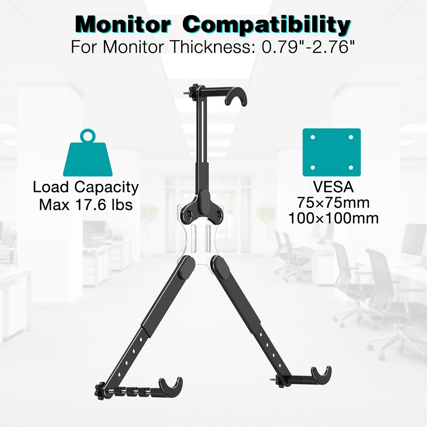 MOUNT PRO VESA Mount Adapter, Universal Non-VESA Monitor Mount Adapter for 19 to 32 inch Screens, Vesa Bracket 75x75mm/100x100mm, Hold up to Max 17.6lbs