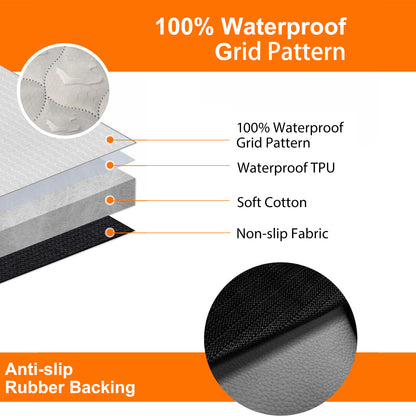 PETICON Dog Car Seat Cover with Mesh Window, 100% Waterproof Pet Seat Cover for Back Seat, Scratchproof Dog Hammock for Cars, Trucks, SUVs, Jeeps, Beige