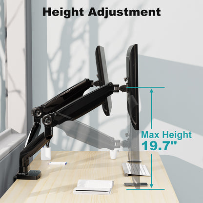 MOUNT PRO Dual Monitor Desk Mount Fits Max 35" Ultrawide Screen, Premium Heavy Duty Dual Monitor Stand for 2 Monitors, Each Arm Holds up to 26.4lbs, Fully Adjustable Gas Spring Monitor Arm, VESA Mount