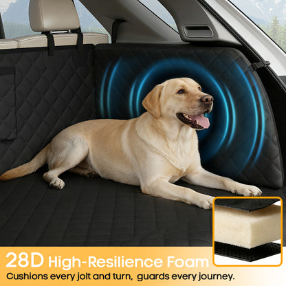 PETICON SUV Cargo Liner for Dogs, Waterproof Trunk Cover with Cushioned Sides to Protect Pet, Full Coverage Non-Slip Seat Cover for Trucks & SUVs with Bumper Flap Protector